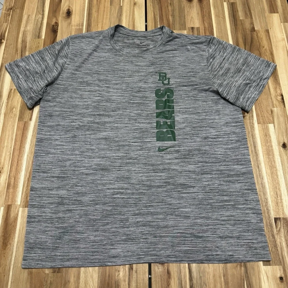 Baylor Bears Shirt Mens XL Gray Nike DriFit College Football Training Gym